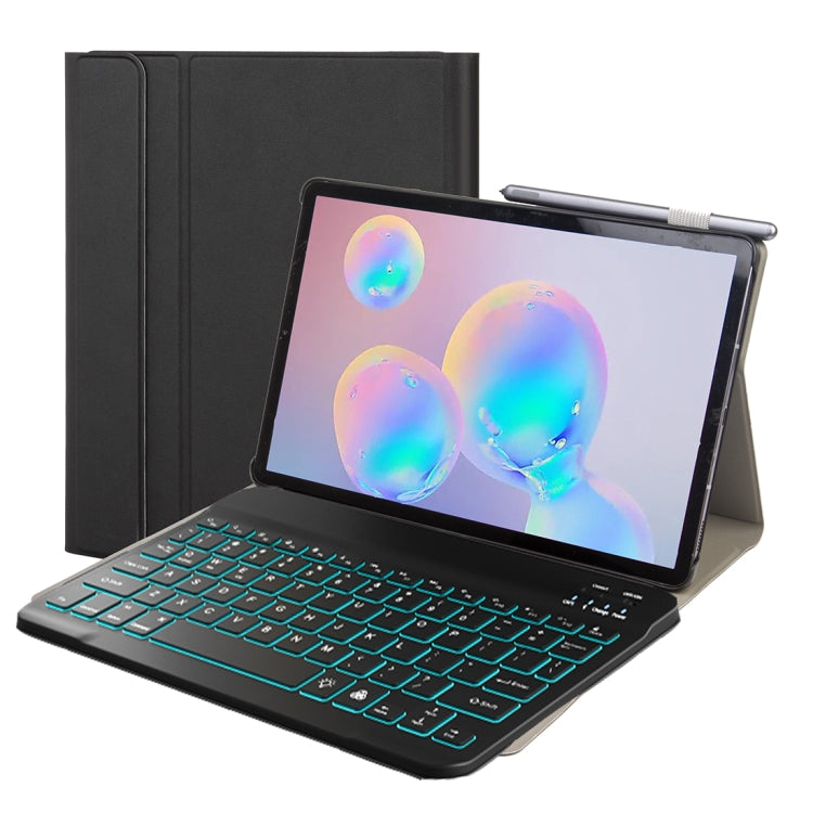 Black Bluetooth keyboard folio case for 10.3-inch tablet with magnetic closure and stand