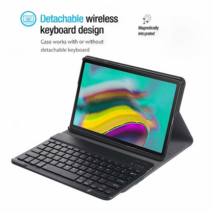 Detachable Bluetooth keyboard with folio case and stand, black