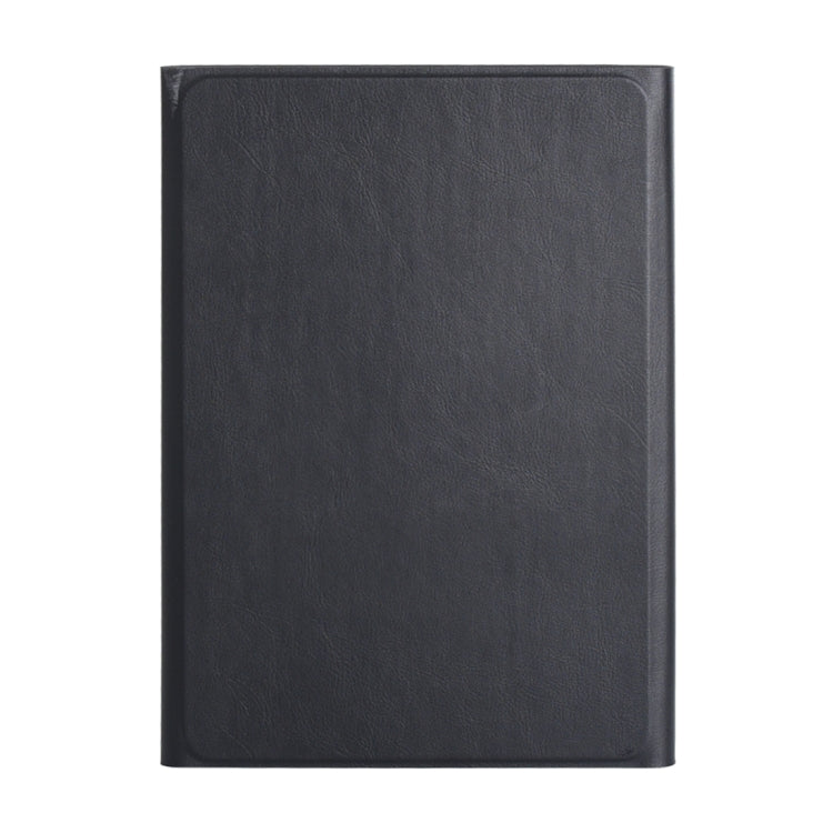 Black protective tablet folio with textured front and neat stitched borders
