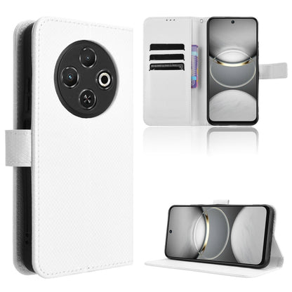 Leather phone case, white, flip cover with slots and stand; camera cutouts