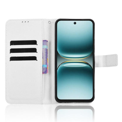 White folio phone case with flip cover and card slots beside the camera cutout
