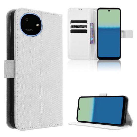 Diamond Texture Leather Phone Case, For Sharp Aquos wish6, For Sharp Aquos R11, For Sharp Aquos Sense10, For Sharp Aquos R10, For Sharp Aquos wish5, For Sharp Basio Active3, For Sharp Aquos Sense9, For Sharp Aquos R9 Pro, For Sharp Aquos wish4         ...