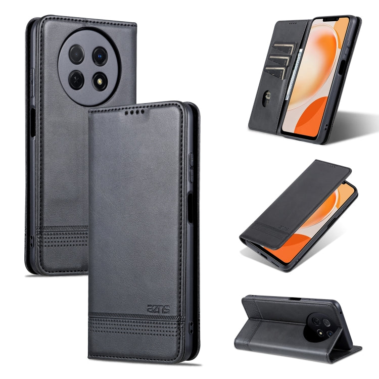 Magnetic flip leather phone case, black, camera cutout and fold-out stand