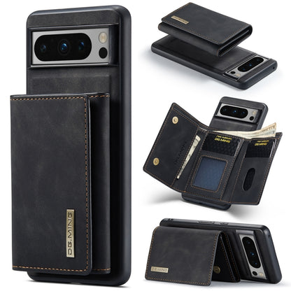 DG.MING M1 series 3-fold card wallet phone case, black, card slots visible