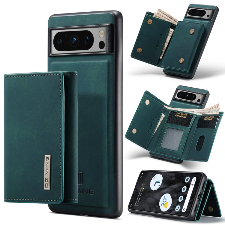 Green 3-fold multi card wallet with magnetic phone case, showing front card slots