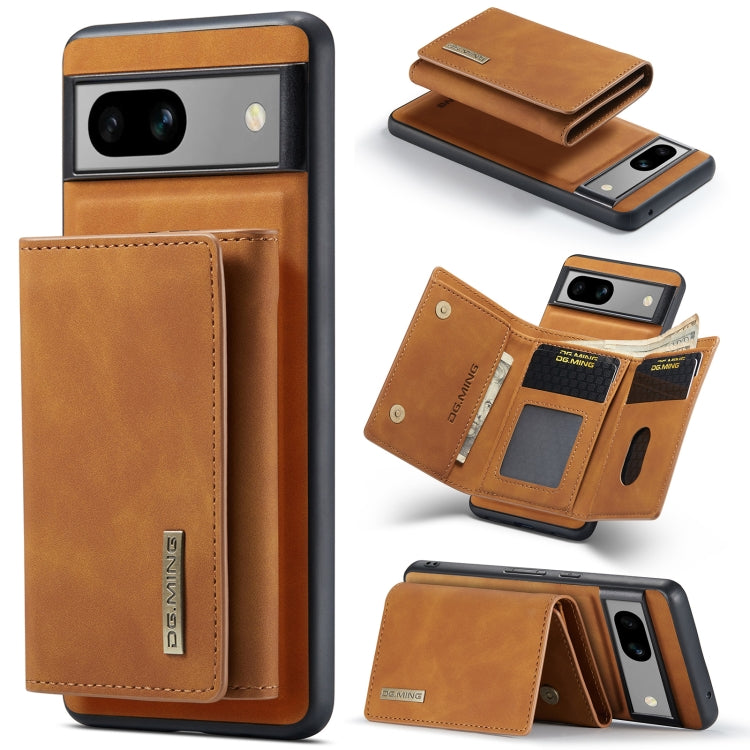 DG.MING M1 series 3-fold card wallet phone case, brown, magnetic closure