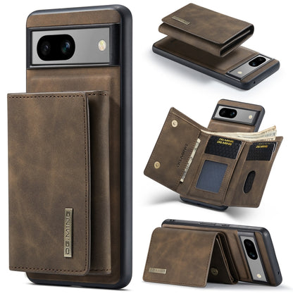 DG.MING M1 series 3-fold card wallet phone case, dark brown, magnetic closure