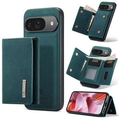 DG.MING M1 series 3-fold card wallet phone case, teal-green, magnetic closure