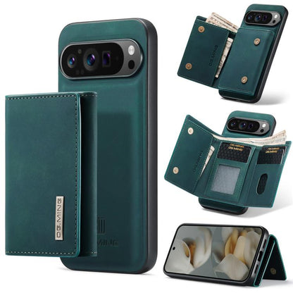 DG.MING 3-fold multi card wallet phone case, green with magnetic closure