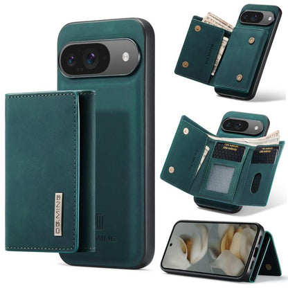 DG.MING 3-fold multi card wallet phone case, teal green with magnetic closure