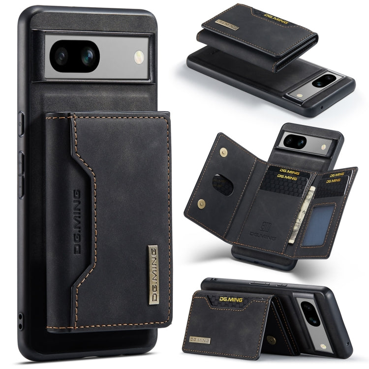 Black leather-style folio phone case, 3-fold design with card holder pocket
