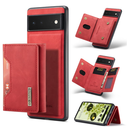 Red folio phone case with multi card slots and magnetic flip closure