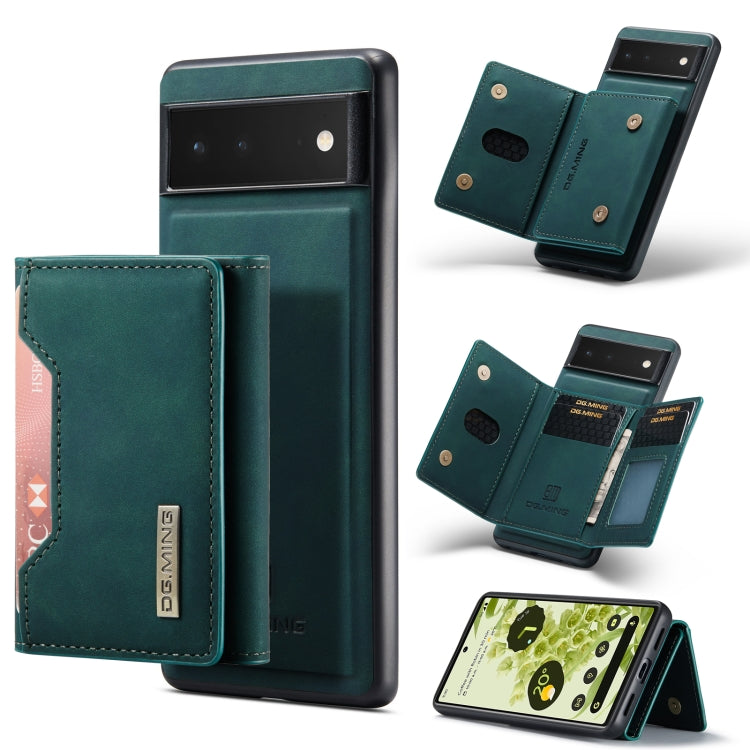 Teal green folio phone case with multi card slots and magnetic flip closure