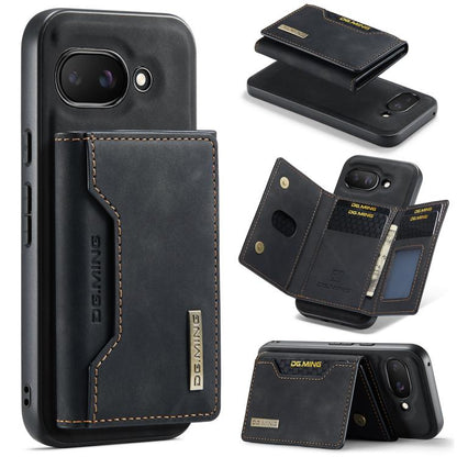 Black multi-card phone wallet case with stitched card holder and magnetic clasp