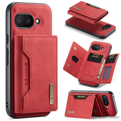 Red multi-card phone wallet case with stitched card holder and magnetic clasp