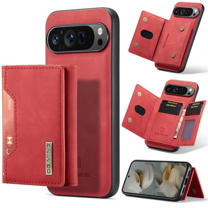 Magnetic 3-fold phone case with multi card slots, bold red leather-look wallet