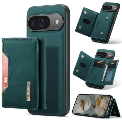 Teal-green multi-card phone wallet case with front card pocket and magnetic clasp