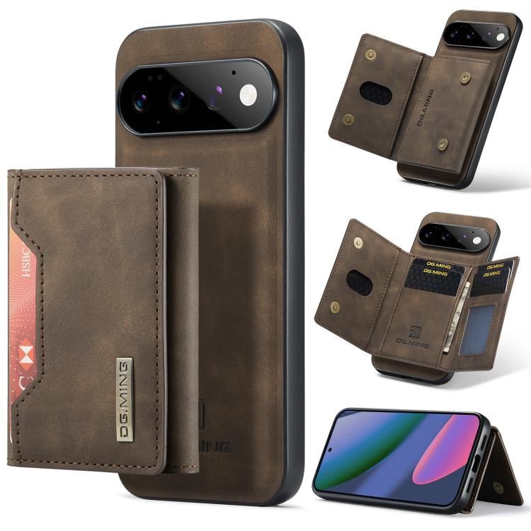 Coffee 3-fold magnetic phone case wallet with card slots and magnetic closure