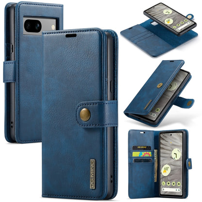 Detachable magnetic folio leather phone case in blue with front flap and inner pockets