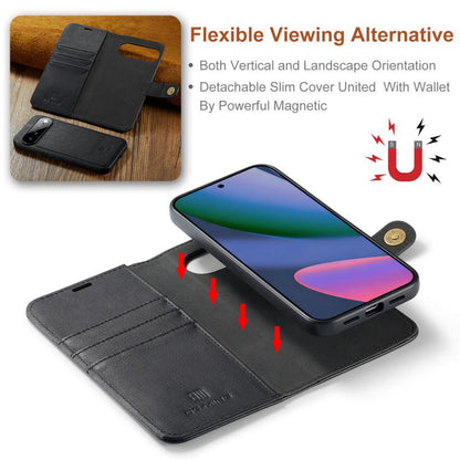 Black detachable magnetic phone wallet case with interior card slots visible