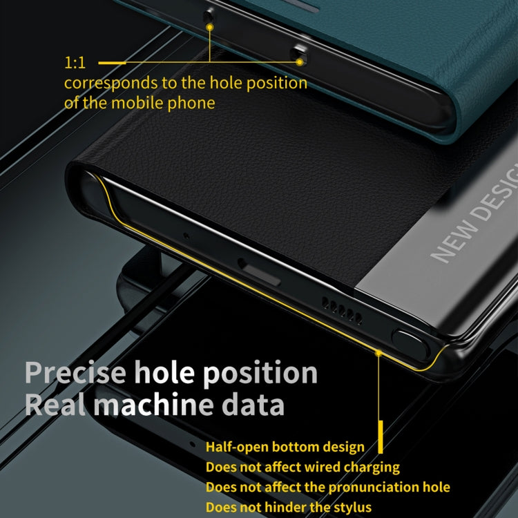 Magnetic leather phone case, teal with precise bottom port cutouts
