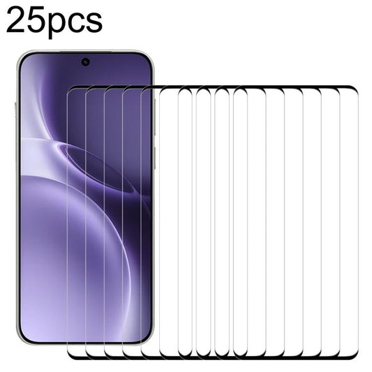 25-pack tempered glass screen protectors, 3D curved edge, full-screen coverage