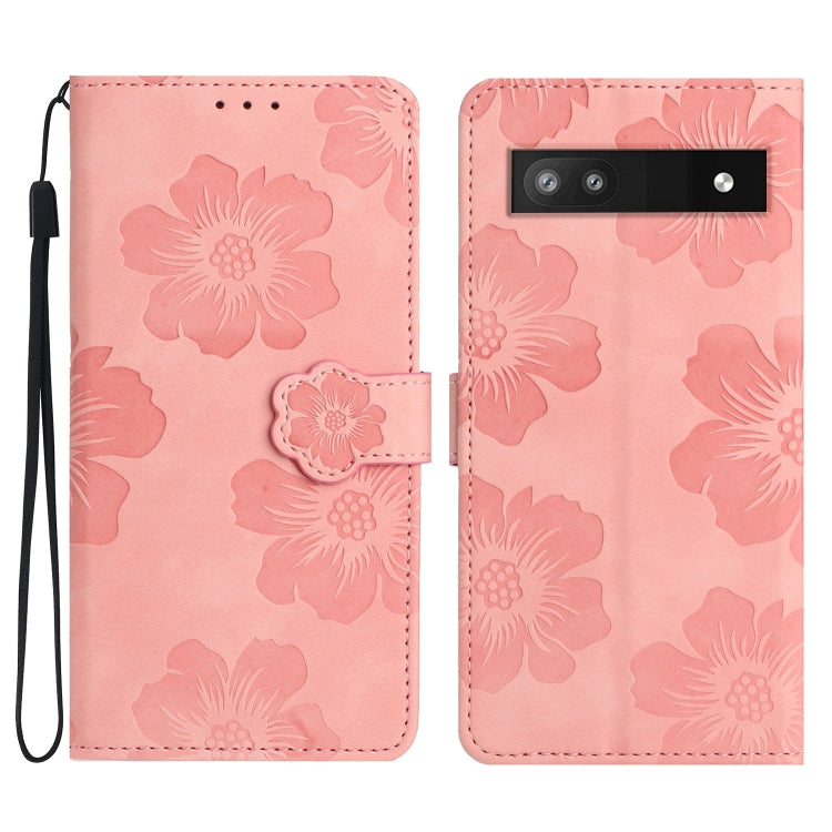 Coral embossed floral leather phone case with flip cover and camera cutout.