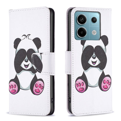 Leather phone wallet case with panda illustration and pink accents, flip cover.