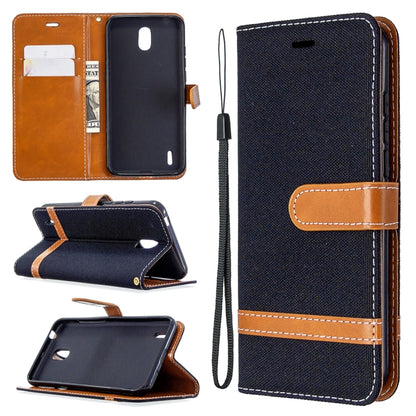 Dark navy flip wallet phone case with card slots, lanyard strap, and stand cover.