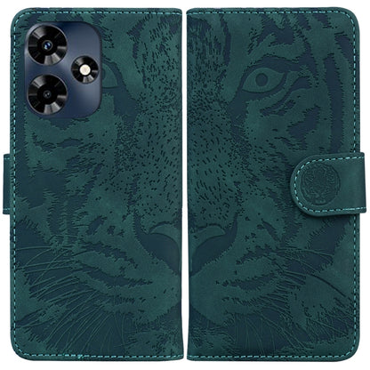 Green tiger embossing flip leather phone case with magnetic strap and card slot