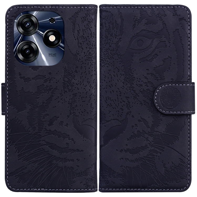 Navy tiger-emboss flip phone case with card slot and camera cutout