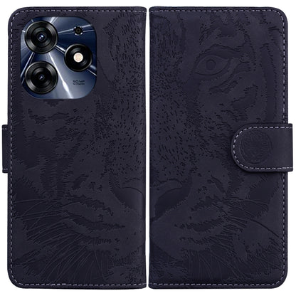 Navy tiger-emboss flip phone case with card slot and camera cutout
