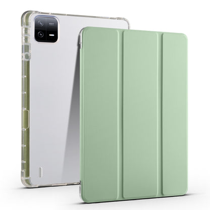 Tablet case with clear TPU back and tri-fold cover in light green