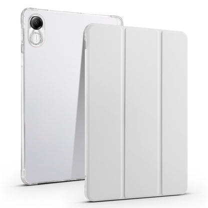 Tablet case with clear TPU back and tri-fold cover in white