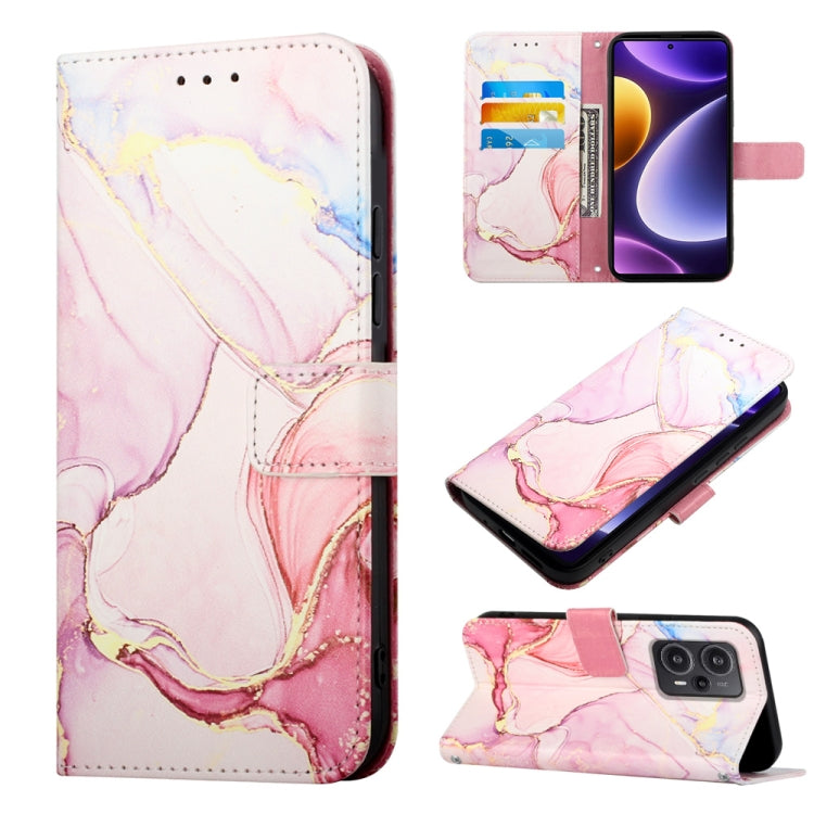 Light pink marble pattern flip leather phone case with card slot and camera opening