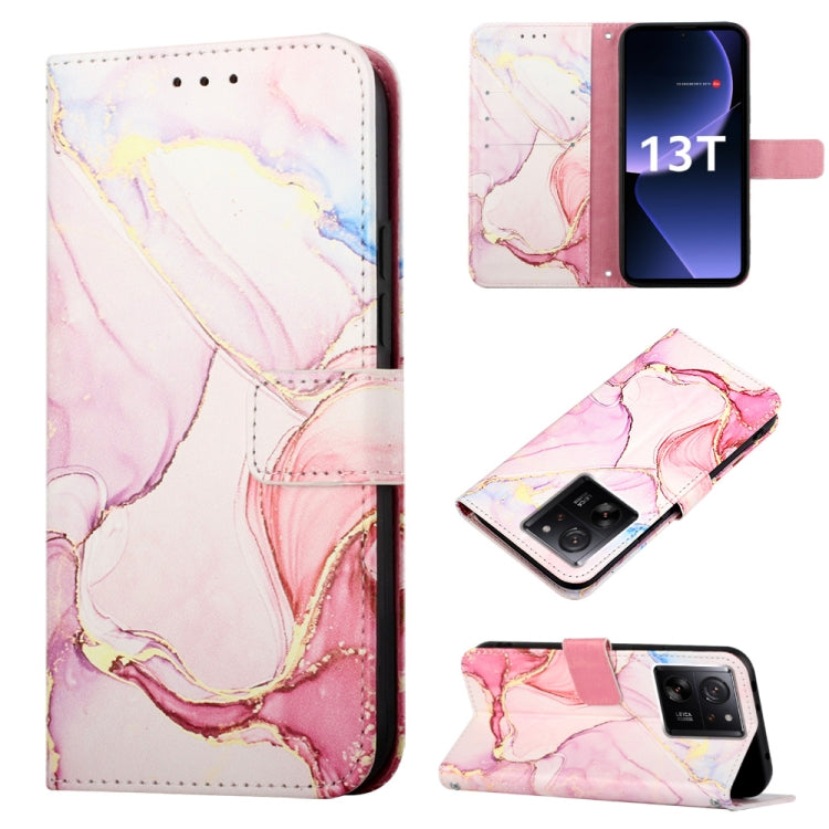 Pink and white marble pattern flip leather phone wallet case with camera cutout