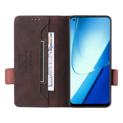 Brown leather magnetic clasp folio with card holder and phone screen protection