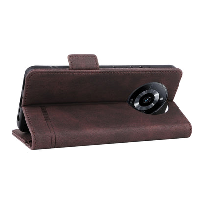 Brown leather folio phone case with kickstand stand cover and camera cutout