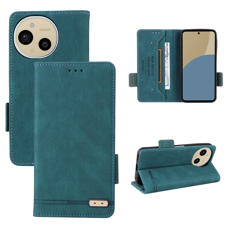 Magnetic clasp leather folio phone case in teal, with card slots and kickstand
