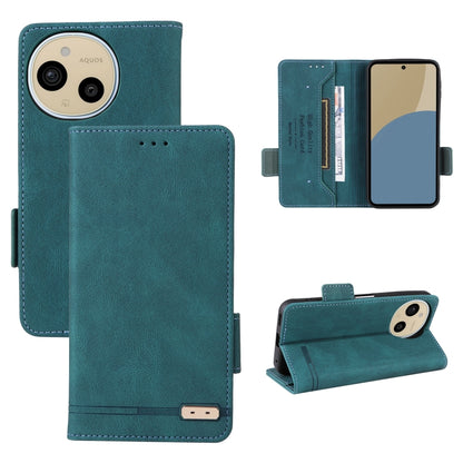 Magnetic clasp leather folio phone case in teal, with card slots and kickstand