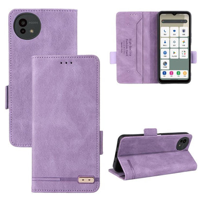 Magnetic clasp leather phone case in lavender, with flip cover and magnetic clasp