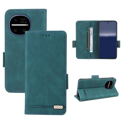 Magnetic clasp leather phone case in teal, with flip cover and card slots