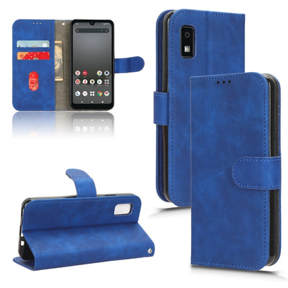 Blue flip leather phone case with card slot and side phone cutout