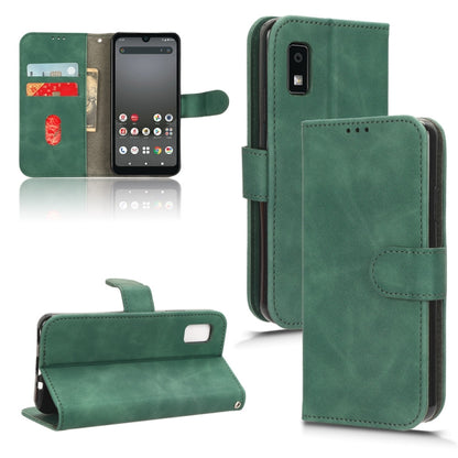 Green flip leather phone case with card slot and side camera cutout