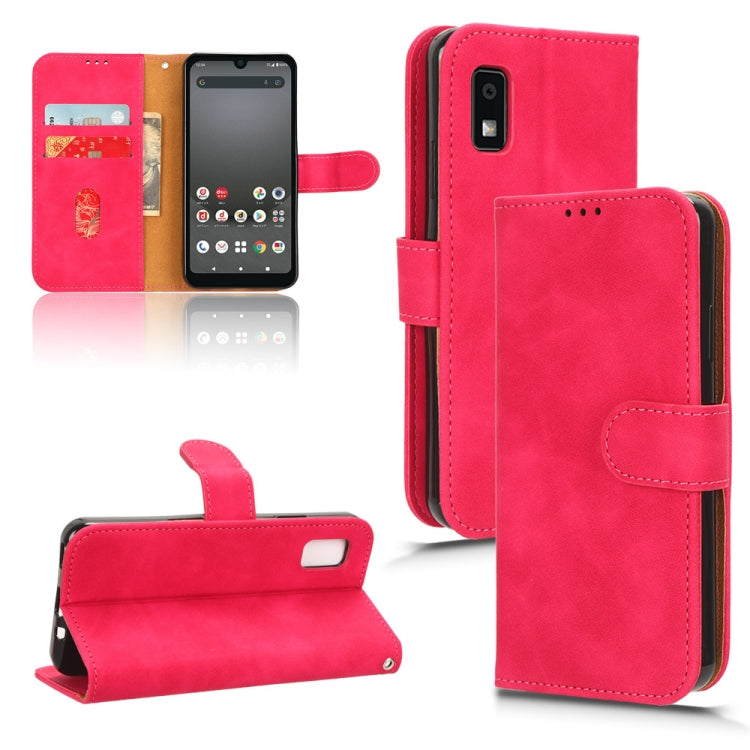 Red flip leather phone case with card slot and front camera cutout