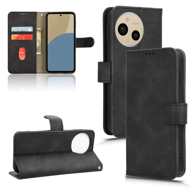 Black flip leather phone case with front stand flap and side card slots