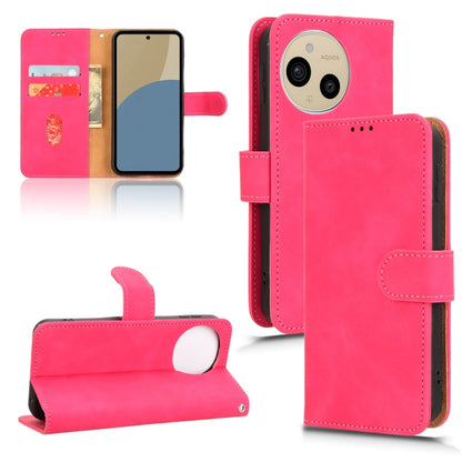 Pink flip leather phone case with front pocket and open stand flap