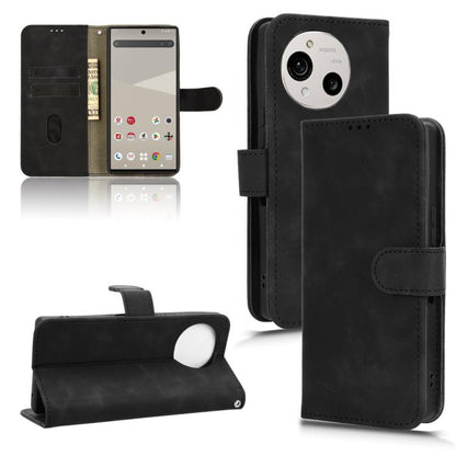 Black flip leather phone case with magnetic closure and viewing stand