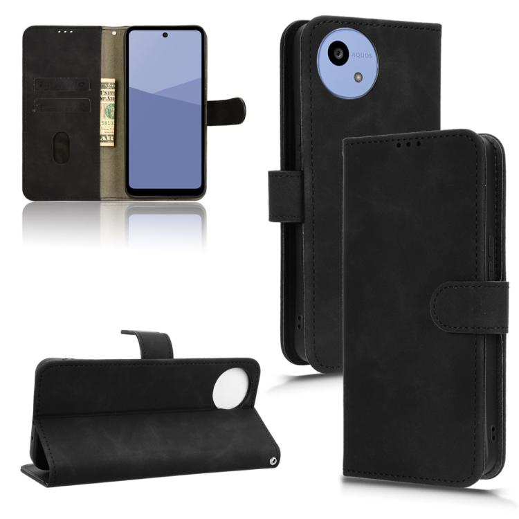 Black magnetic flip leather phone case with camera cutout and stand