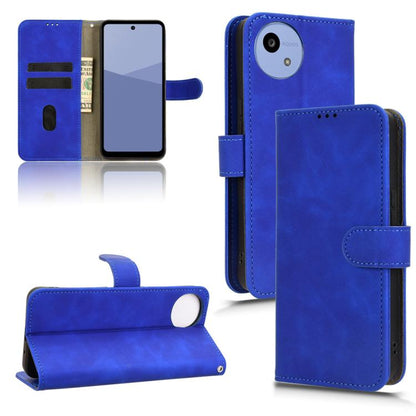 Blue flip leather phone case with magnetic-style flap and card slots